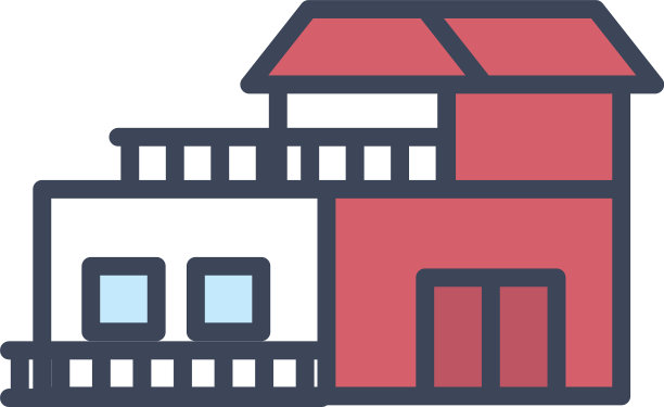 房子有门窗线条和填充风格图片下载