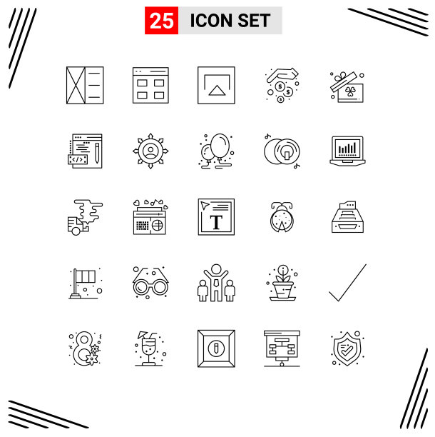 行包装25个通用符号的爱尔兰礼物图片下载