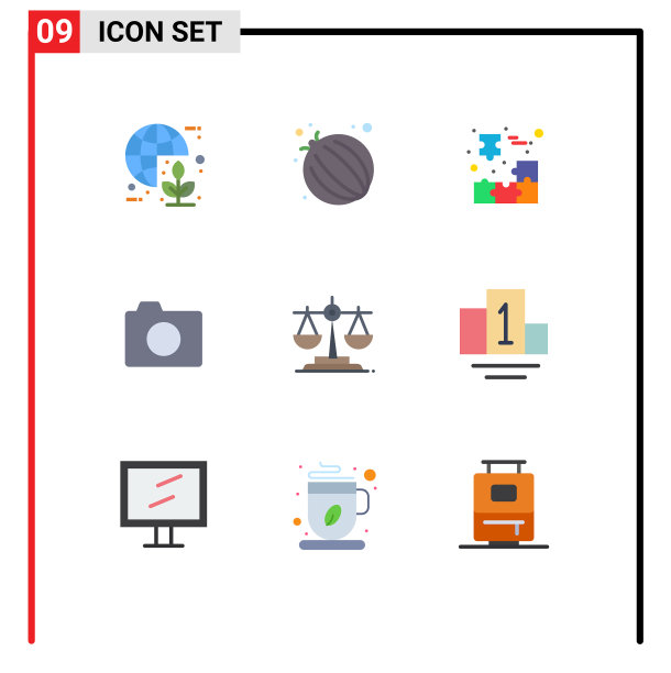 移动界面平面颜色设置9个象形图图片下载