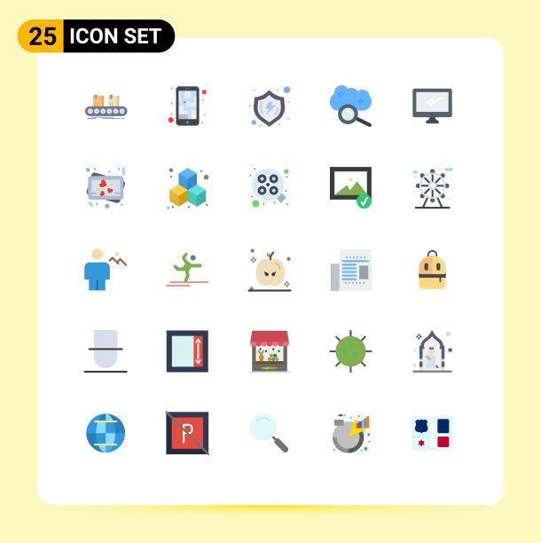 25个创意图标的现代符号和符号图片下载