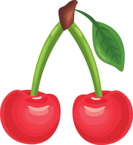 樱桃新鲜美味的水果详细的风格图标图片下载