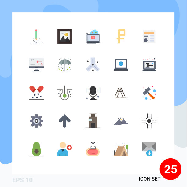 股票图标包25行符号和符号图片下载