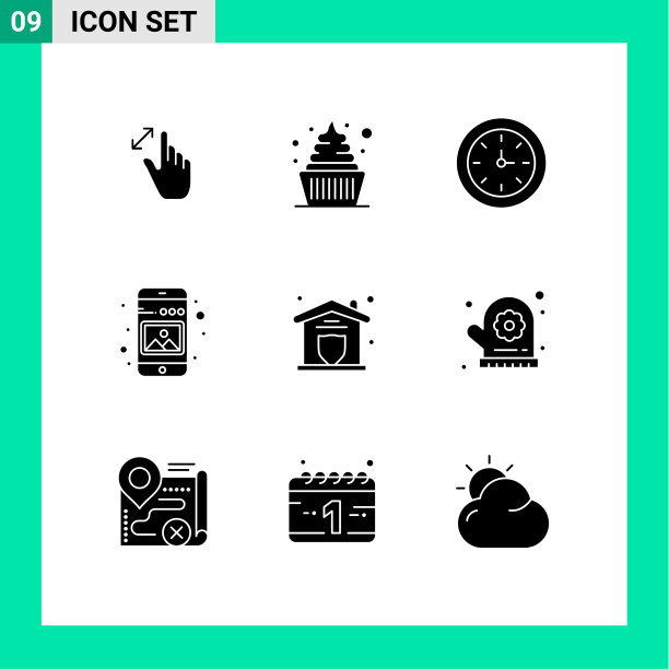 股票图标包9行符号和符号图片下载