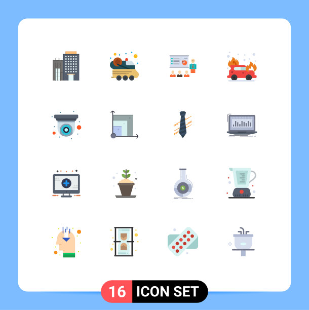 16个创意图标的现代标志和符号图片下载