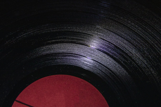 特写抽象，复古墙纸，老式黑胶唱片。上个世纪的音乐图片下载