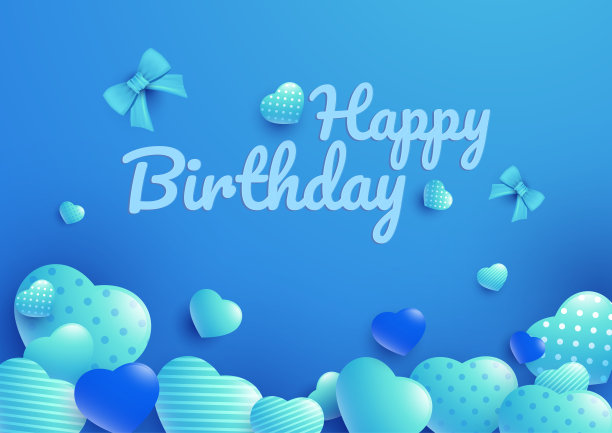 生日背景带着蓝色的爱图片下载