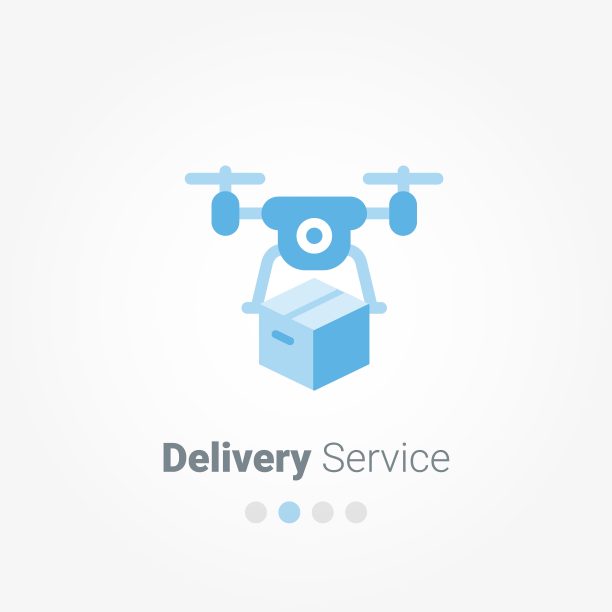 送货服务与无人机图标概念图片下载