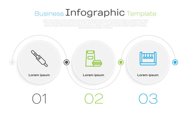 设置线路音频插孔，汉堡和钟摆。业务信息模板。向量图片下载