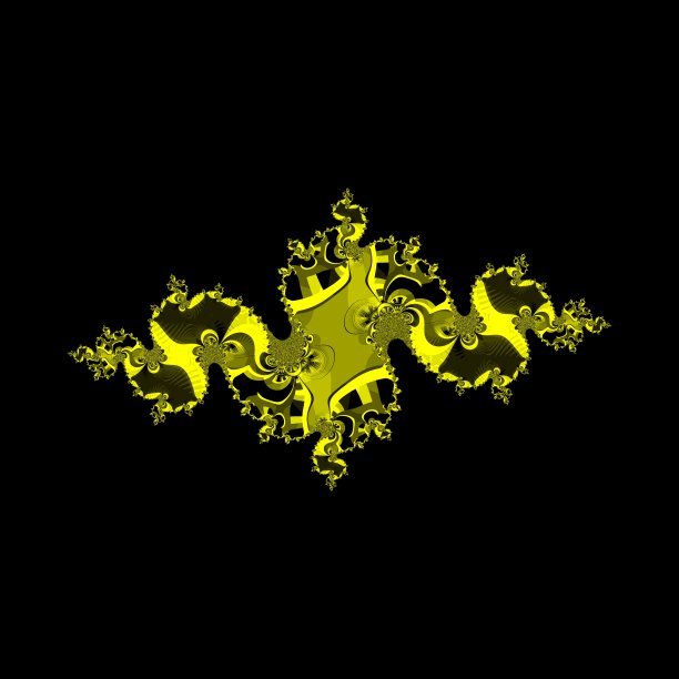 分形图案和设计在鲜艳的黄色在黑色和灰色的背景图片下载