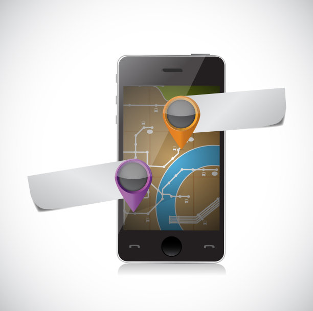 手机gps地图和指针插图图片下载