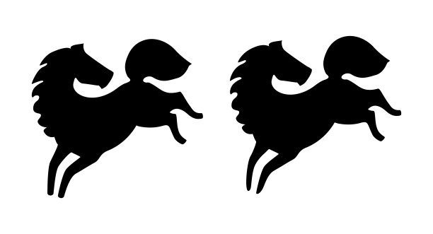 飞驰的马。轮廓,标志,标识。矢量图图片下载