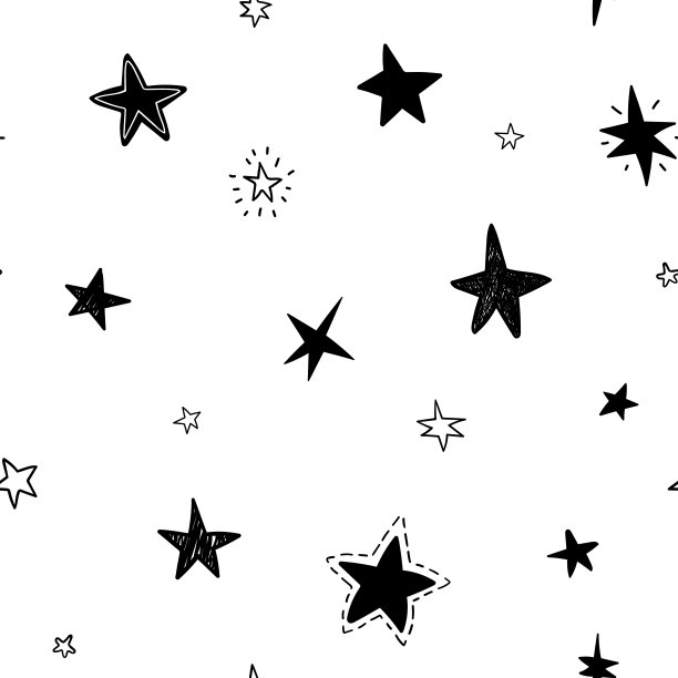 无缝矢量图案与涂鸦星星图片下载