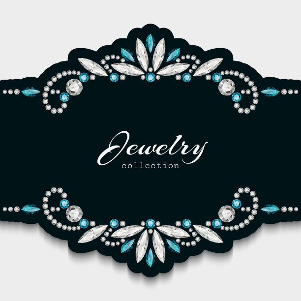 优雅的珠宝框架与钻石装饰图片下载