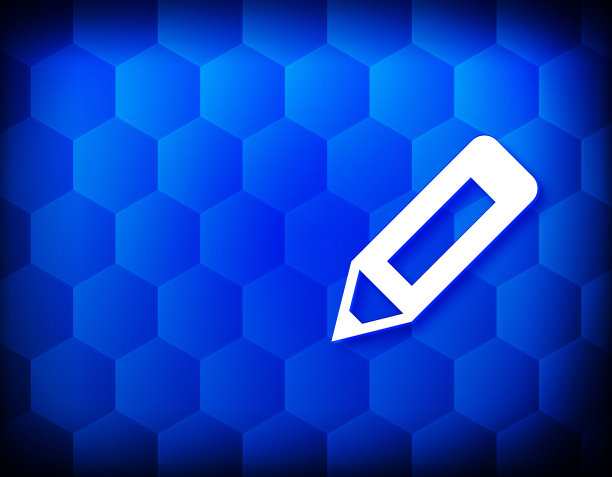 铅笔图标六边形创意抽象蓝色背景无缝六边形插图设计图片下载