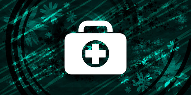 急救包图标，花翠绿色横幅背景自然设计插图图片下载