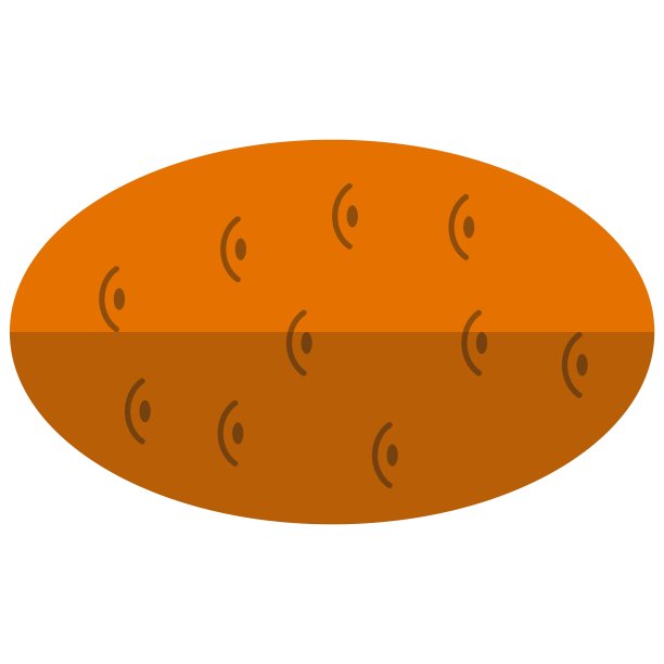 土豆图标，平面矢量孤立的插图。农场的新鲜蔬菜。健康食品。图片下载