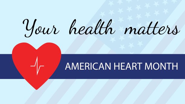 美国心脏月背景，海报，卡片图片下载