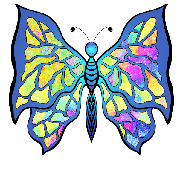 彩色装饰蝴蝶孤立在白色背景上图片下载