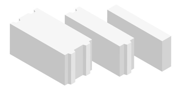 等距矢量图不同形状的混凝土块隔离在白色背景上。煤渣砖或石灰砖彩色矢量图标在平面卡通风格。建筑材料。图片下载