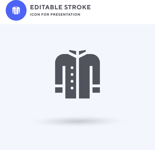 外套图标填充平面标志固体图片下载