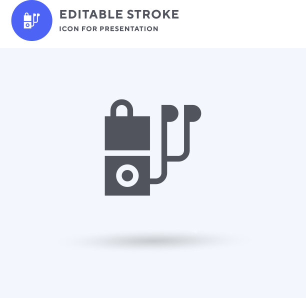 Mp播放器图标填充平面标志固体图片下载