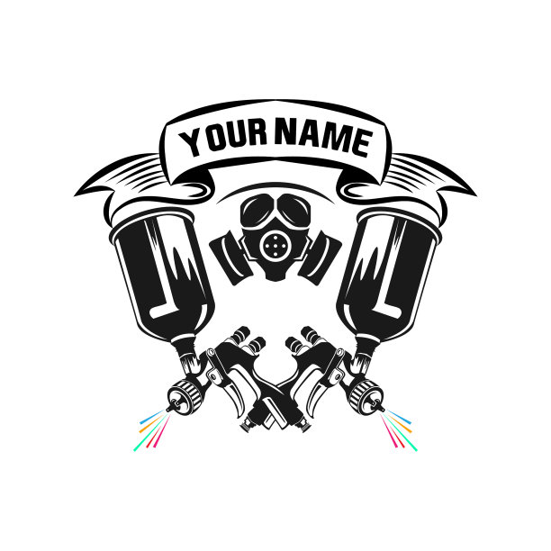 单色金属喷枪隔离白色图片下载