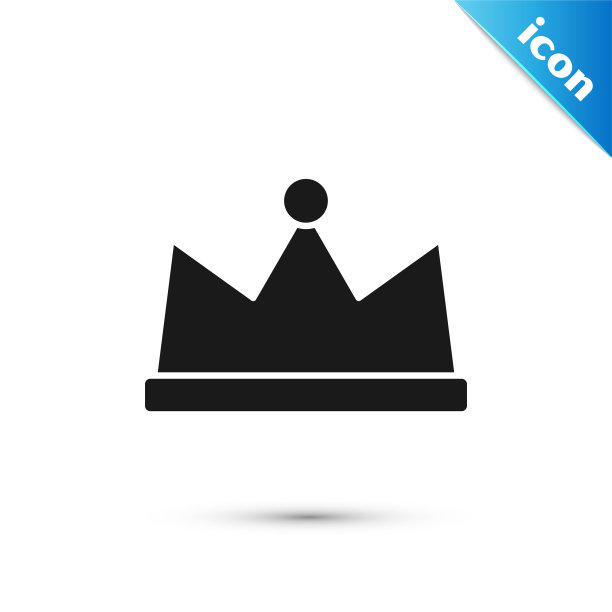 灰色皇冠图标孤立在白色背景图片下载