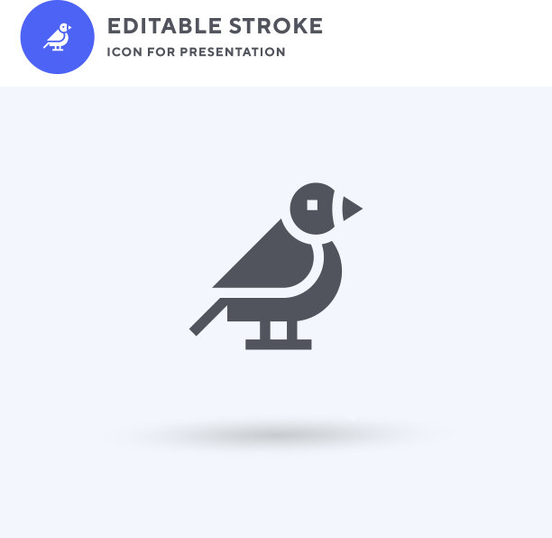 鸟的图标填充了平坦的立体标志图片下载