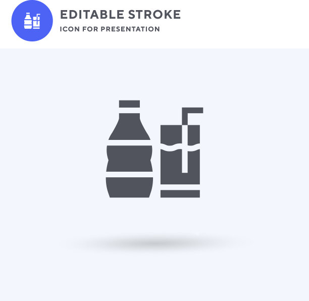 汽水图标充满了平坦的固体标志图片下载