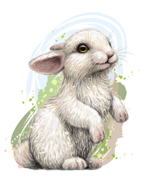 兔子彩绘艺术形象一只兔子图片下载