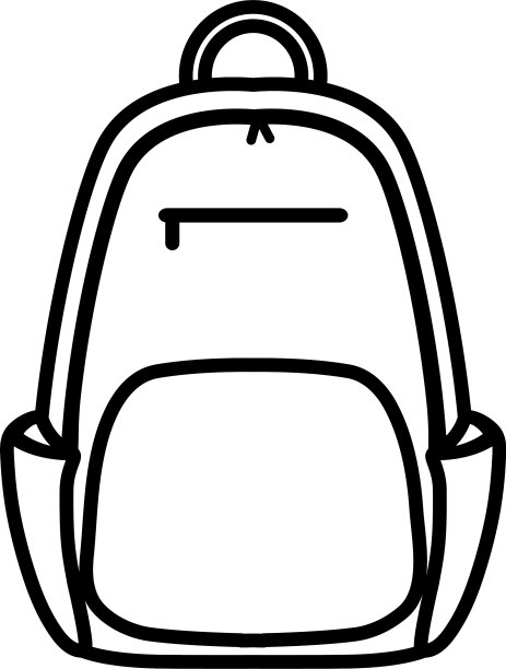 学校背包图标线条风格图片下载