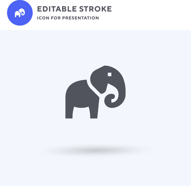 大象的图标填平了立体标志图片下载