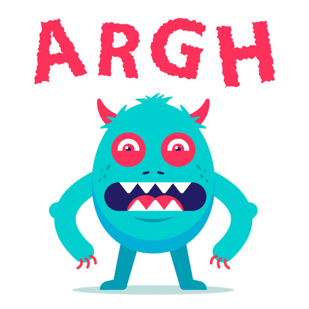 咆哮一个可怕的蓝色怪物的孩子图片下载