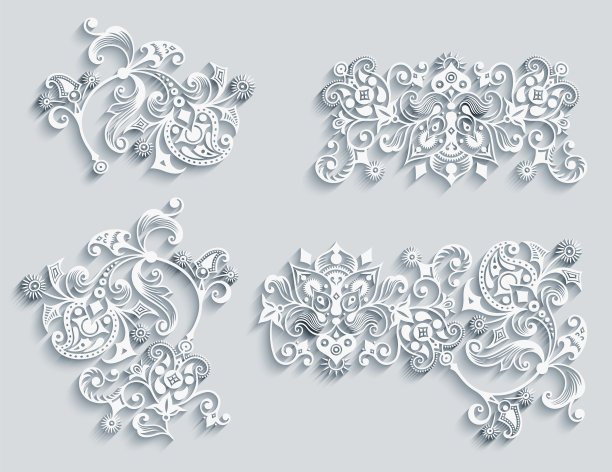 现代体积花卉元素图片下载