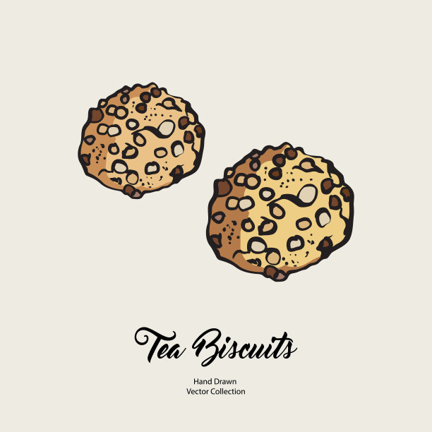 饼干孤立手绘线图片下载