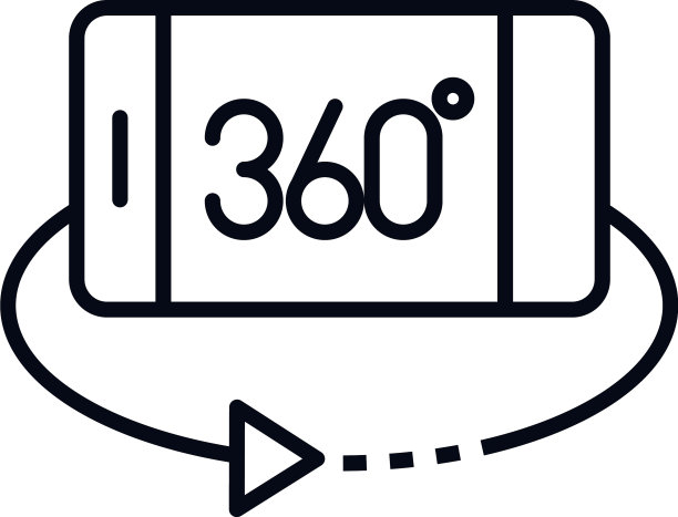 智能手机360度全景线性风格图标图片下载