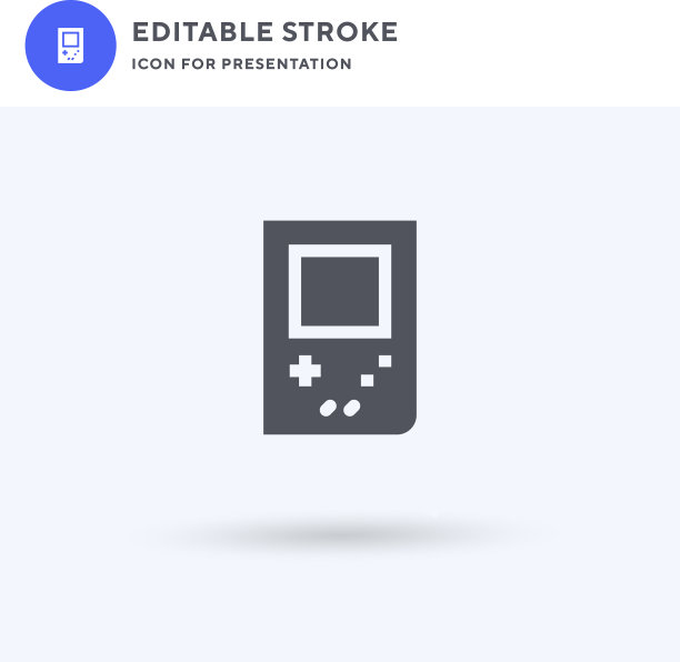 游戏男孩图标填充平面标志固体图片下载