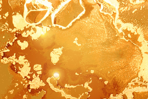 橙色和金色大理石抽象图案。酒精墨水技术图片下载