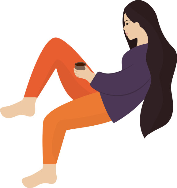 女人坐着休息图片下载