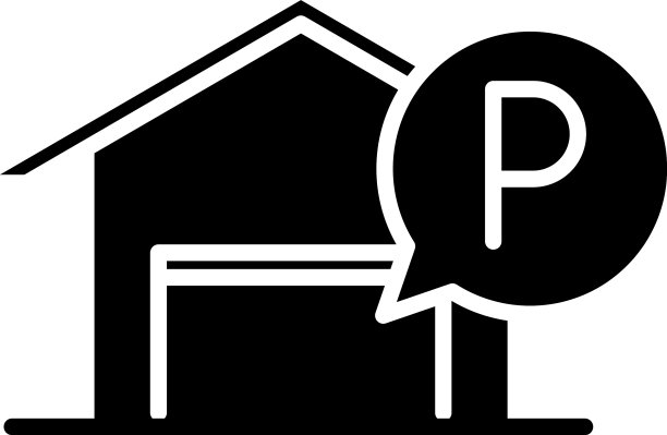 停车场免费标志交通剪影图片下载