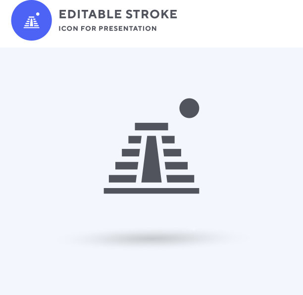 金字塔图标填满了平坦的立体标志图片下载