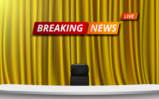 白色桌椅与突发新闻直播图片下载