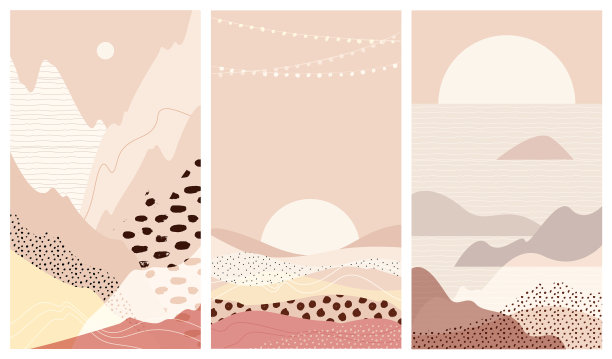 设定抽象的山景一个温暖图片下载