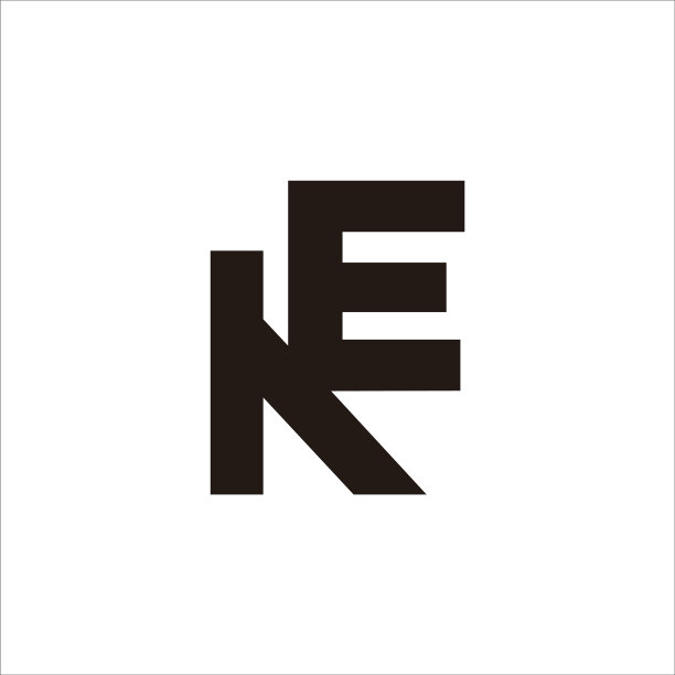 抽象字母KE简约几何连接符号图片下载