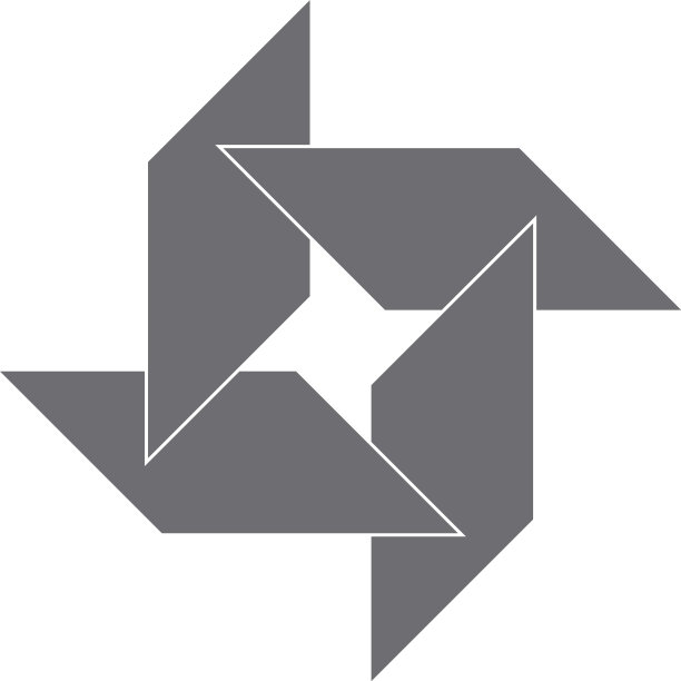 简单的涡轮形状工业几何标志图片下载