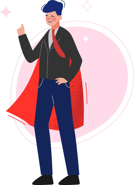 红衣挥舞披风的超人是成功的超级英雄图片下载