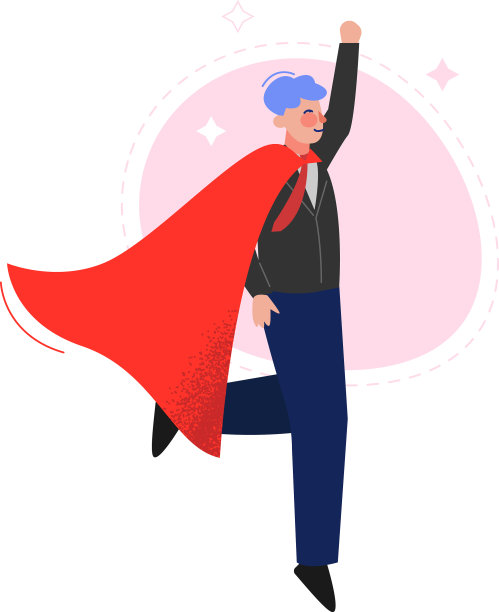 穿着红色披风的超人举起了手图片下载