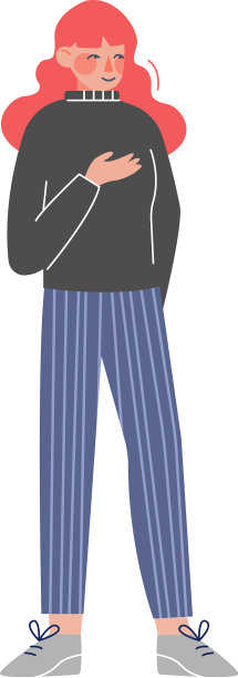 说话打手势的女孩穿着休闲装图片下载