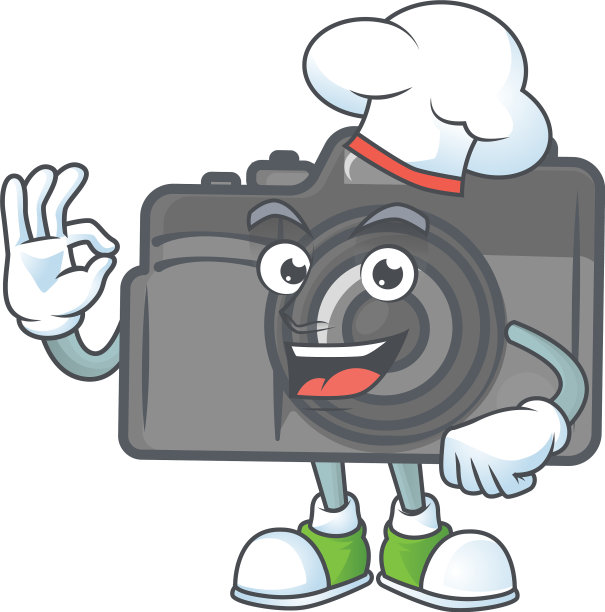 数码相机卡通厨师服和白帽图片下载