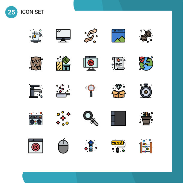 设置25商业填充线平面颜色包图片下载